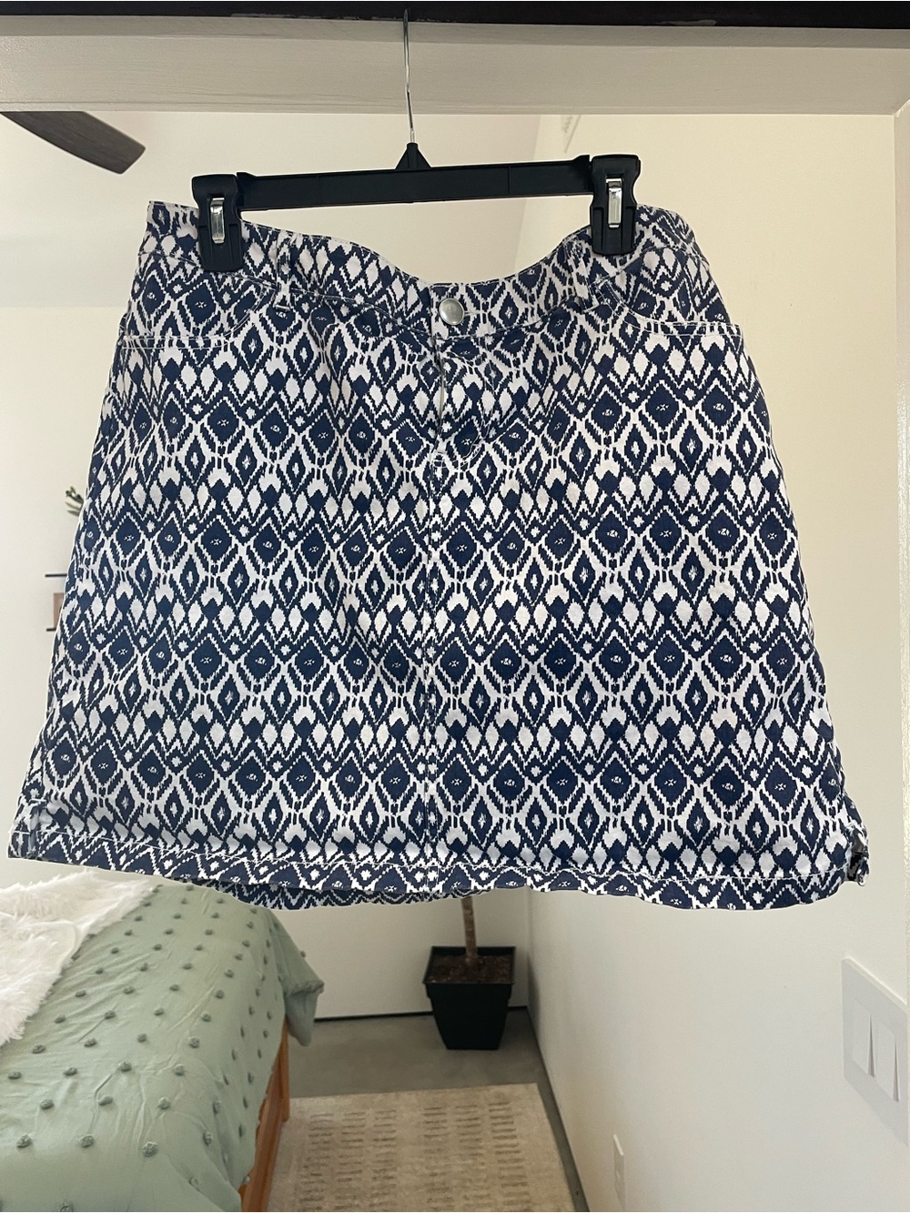 Westport Navy & White Geometric A-Line Skort